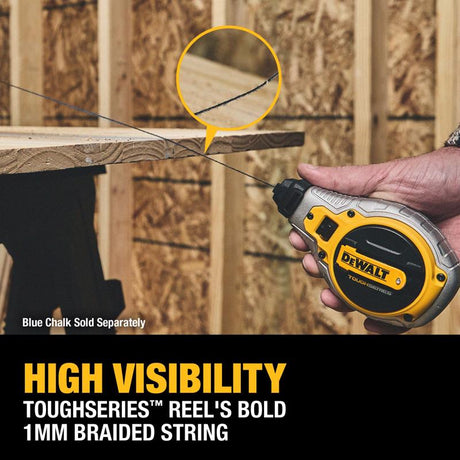 DeWalt Toughseries Red Chalk Line Reel Kit Bold Braided Line