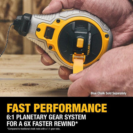 DeWalt Toughseries Red Chalk Line Reel Kit Bold Braided Line