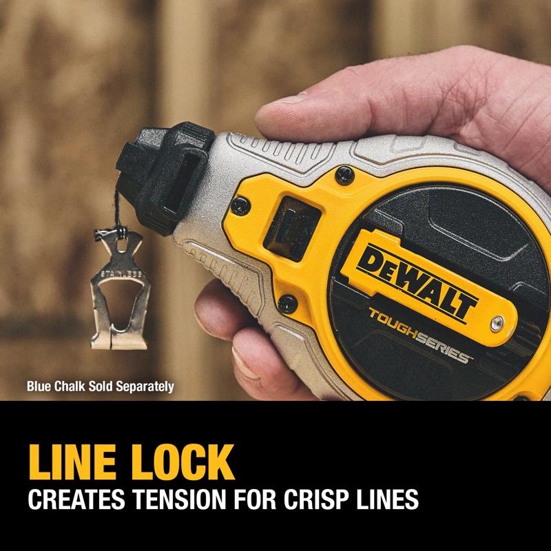 DeWalt Toughseries Red Chalk Line Reel Kit Bold Braided Line