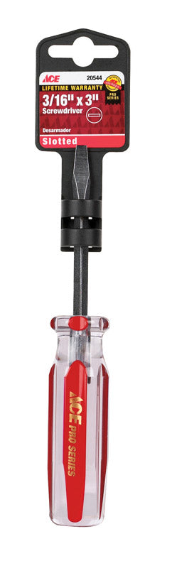 Ace 3/16 in. X 3 in. L Slotted Screwdriver 1 pc, Pack of 3