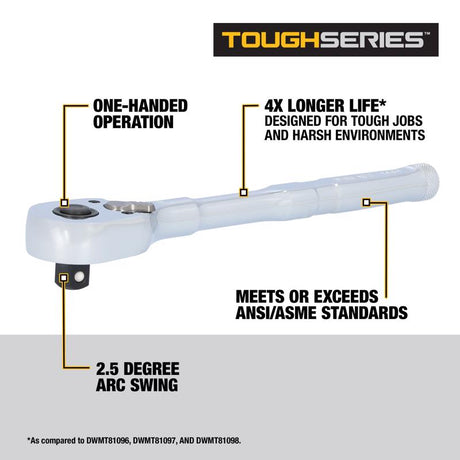 DeWalt Toughseries 3/8 in. drive Quick-Release Ratchet 144 teeth