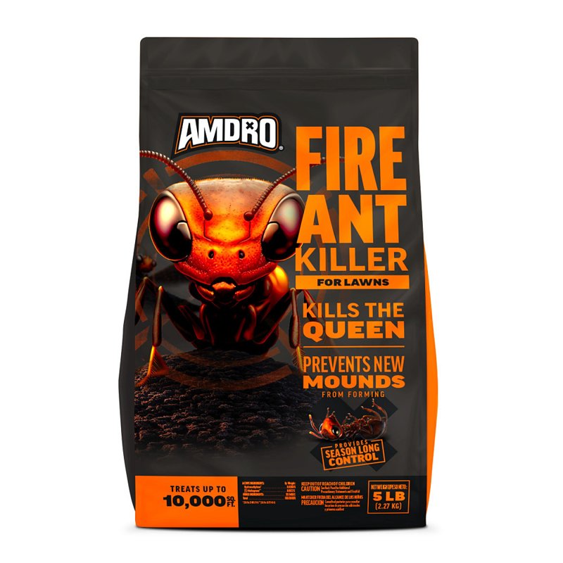Amdro 100550451 Outdoor Fire Ant Killer, Granules, Broadcast Spreader Application, Lawn, Perimeter, 5 lb Bag, Pack of 36