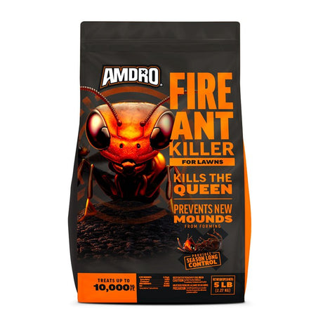Amdro 100550451 Outdoor Fire Ant Killer, Granules, Broadcast Spreader Application, Lawn, Perimeter, 5 lb Bag, Pack of 36