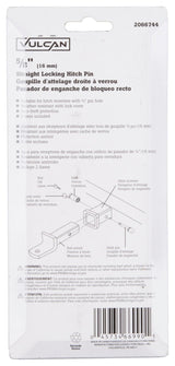 Vulcan HBB07 Straight Pin Lock, 5/8 in Dia Pin, 5-1/2 in OAL, Steel, Chrome