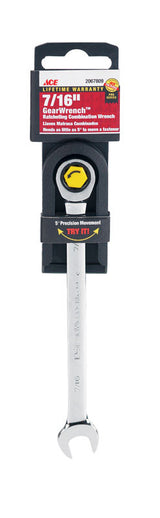 Ace Pro Series GearWrench 7/16 in. X 7/16 in. SAE Combination Wrench 6.5 in. L 1 pc