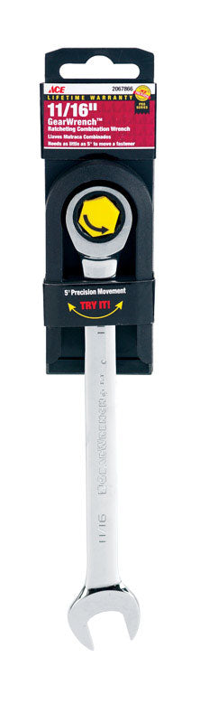 Ace Pro Series GreaWrench 11/16 in. X 11/16 in. SAE Combination Wrench 8.83 in. L 1 pc