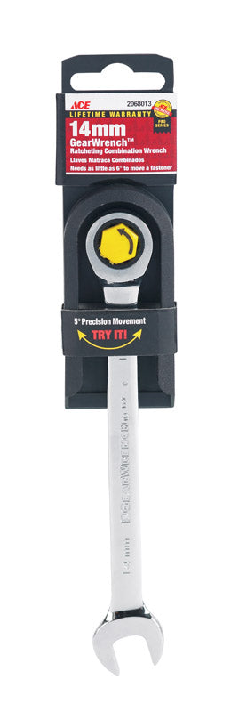 Ace Pro Series GearWrench 14 mm X 14 mm Metric Combination Wrench 7.5 in. L 1 pc