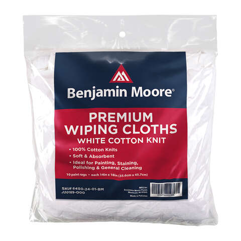Benjamin Moore Cotton Knit Wiping Rags 14 in. W X 18 in. L 10 ct, Pack of 24