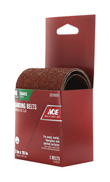 Ace 18 in. L X 3 in. W Aluminum Oxide Sanding Belt 40 Grit Coarse 2 pc