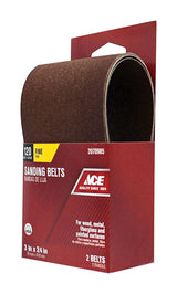 Ace 24 in. L X 3 in. W Aluminum Oxide Sanding Belt 120 Grit Fine 2 pc
