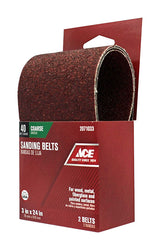 Ace 24 in. L X 3 in. W Aluminum Oxide Sanding Belt 40 Grit Extra Coarse 2 pc