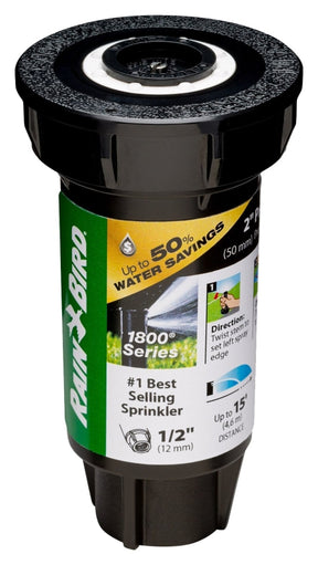 Rain Bird 1802QDSPRS Pressure Regulating Pop-Up Sprinkler, Part-Circle, 0.92 gpm, 1/2 in Connection, FNPT, 2 in H Pop-Up