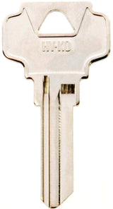 Hy-Ko 11010DE6 Key Blank, Brass, Nickel, For: Dexter Cabinet, House Locks and Padlocks, DE6 Key Number, Pack of 10