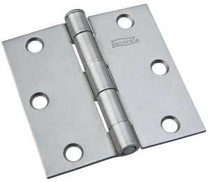 National Hardware N139-808 Broad Hinge, 3 in W Frame Leaf, 0.088 in Thick Frame Leaf, Steel, Steel, Loose, Removable Pin