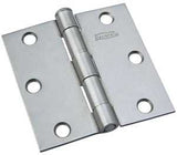 National Hardware N139-808 Broad Hinge, 3 in W Frame Leaf, 0.088 in Thick Frame Leaf, Steel, Steel, Loose, Removable Pin