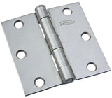 National Hardware N139-808 Broad Hinge, 3 in W Frame Leaf, 0.088 in Thick Frame Leaf, Steel, Steel, Loose, Removable Pin