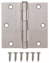 ProSource 20338SNX Square Corner Door Hinge, Steel, Satin Nickel, Loose Pin, 180 deg Range of Motion