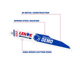Lenox DEMOWOLF 9 in. Bi-Metal Reciprocating Saw Blade 6 TPI 2 pk