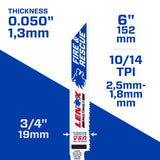 Lenox MULTIWOLF 6 in. Bi-Metal WAVE EDGE Reciprocating Saw Blade 10/14 TPI 2 pk