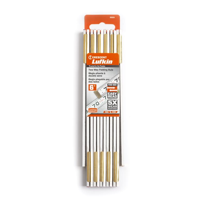 Crescent Lufkin 72 in. L X 5/8 in. W Wood 2-Way Folding Rule SAE