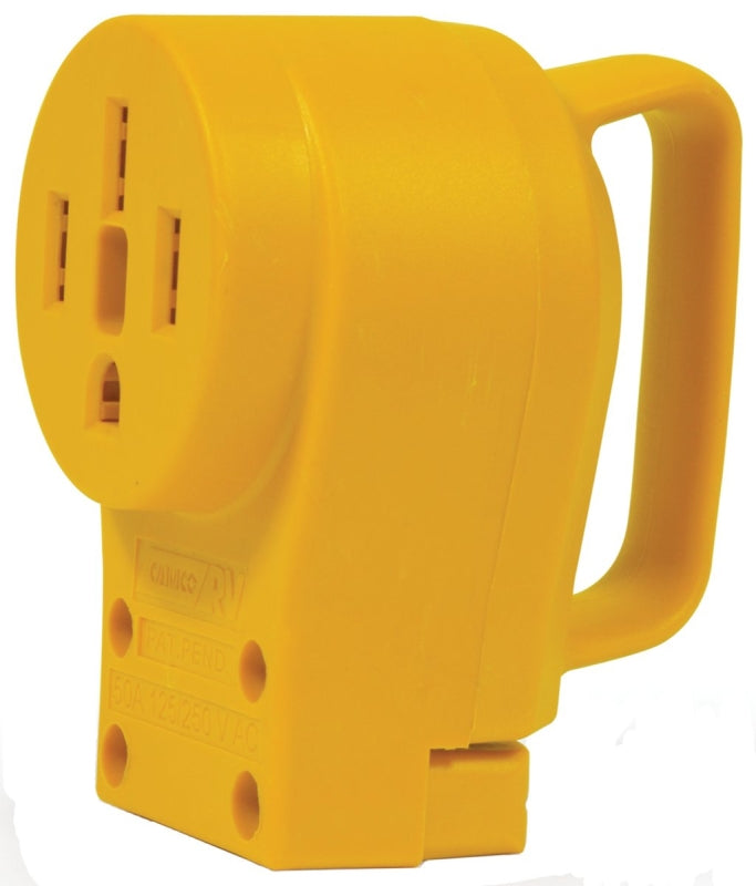 Camco USA 55353 Replacement Receptacle, 125/250 V, 50 A, Female Contact, Yellow