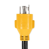 PowerGrip 55413 Locking Generator Adapter, 30/15 A, 125 V, Male, Lighted Female, 10/3 ga Cable, Black/Yellow Jacket
