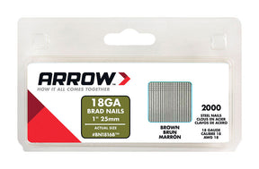 Arrow BN18 18 Ga. X 1 in. L Galvanized Steel Brad Nails 2000 pk 0.95 lb