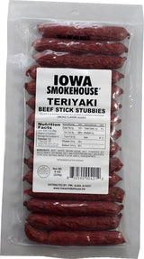 Iowa Smokehouse IS-8BSTT Beef Stick Stubbies, Teriyaki, 8 oz, Pack of 12