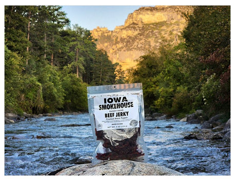 Iowa Smokehouse IS-RH8JP-6CT Beef Jerky, Cracked Black Pepper, 8 oz, 6 CS, Pack of 6