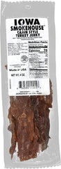 Iowa Smokehouse IS-T4O Turkey Jerky, Original, 4 oz, Pack of 12