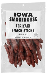 Iowa Smokehouse is-snk12t Snack Sticks, Teriyaki, 12 oz, Pack of 6