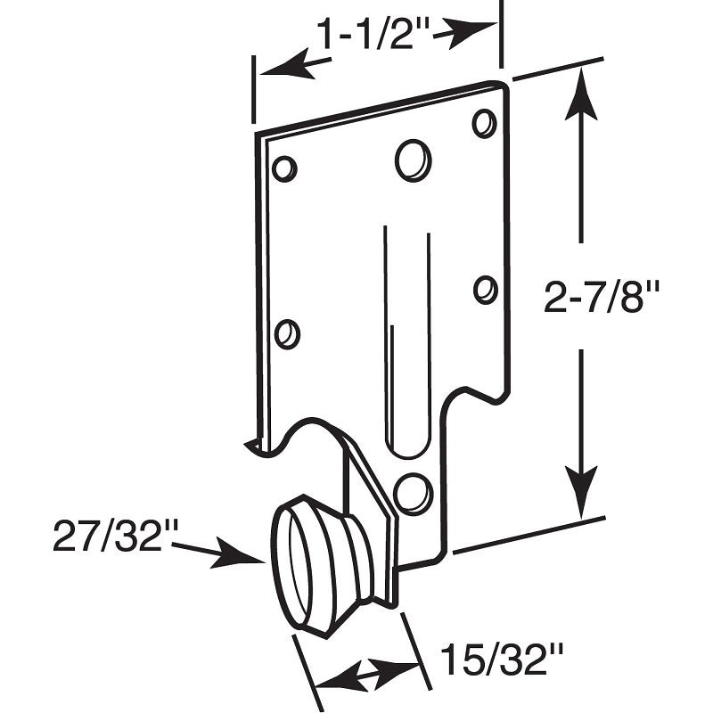 Prime-Line R 7132 Drawer Track Roller, 27/32 in Dia, Plastic/Steel, Gray