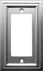 Amerelle 94RN Wallplate, Rectangular, 4-15/16 in L, 2-15/16 in W, 1-Gang, Cast Metal, Satin Nickel