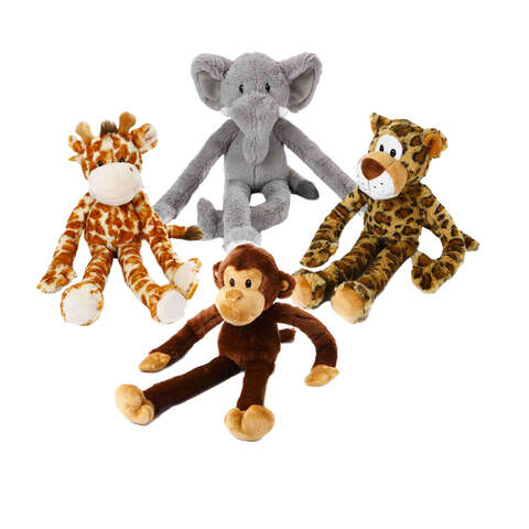 Multipet For Dog Assorted Plush Swingin Safari Dog Toy Extra Large 1 pk