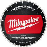 Milwaukee 49-93-7540 Saw Blade, 14 in Dia, 1 in Arbor, Diamond Cutting Edge, Segmented Rim