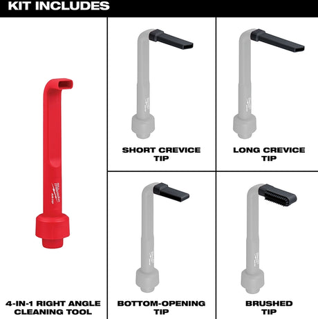 Milwaukee AIR-TIP 49-90-2026 4-in-1 Right Angle Cleaning Tool, 5 -Piece