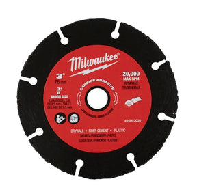 Milwaukee 49-94-3005 Cut-Off Wheel, 3 in Dia, 0.04 in Thick, 3/8 in Arbor, Carbide Abrasive