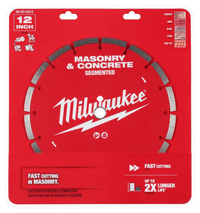 Milwaukee 49-93-9312 Saw Blade, 12 in Dia, 1 in-20 mm Arbor, Segmented Rim