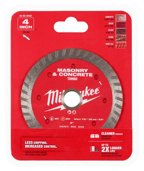 Milwaukee 49-93-9402 Saw Blade, 4 in Dia, 7/8 in-20 mm-5/8 in Arbor, Turbo Rim