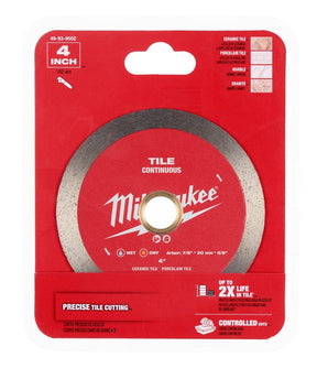 Milwaukee 49-93-9502 Saw Blade, 4 in Dia, 7/8 in-20 mm-5/8 in Arbor, Continuous Rim