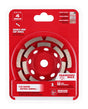 Milwaukee DIAMOND MAX 49-93-7750 Cup Wheel, 4 in Dia, 1 in Thick, 5/8-11 Arbor, Diamond Abrasive