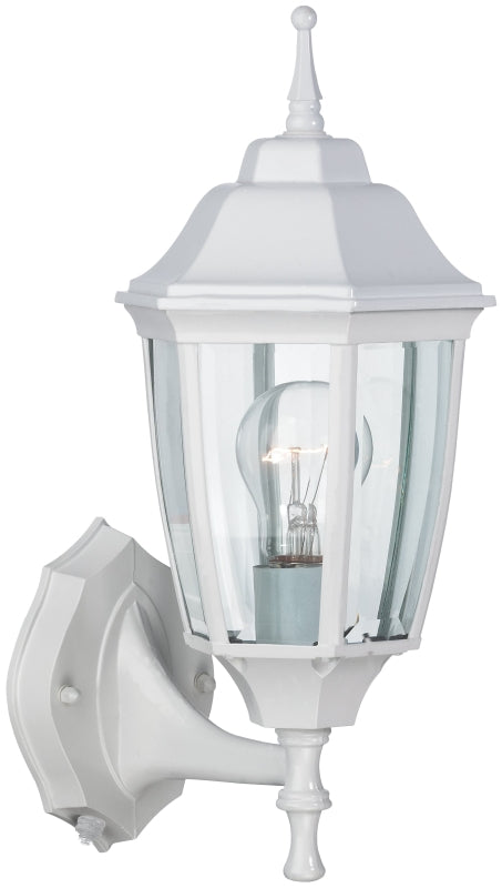 Boston Harbor DTDW Dusk-to-Dawn Wall Lantern, 60 W, CFL, Aluminum, White