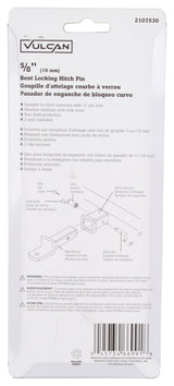 Vulcan HBB08 Bent Pin Lock, 5/8 in Dia Pin, 6 in OAL, Steel, Chrome