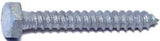 Midwest Fastener 05557 Lag Screw, 1/4-10 Thread, 2 in OAL, 2 Grade, Galvanized Steel, SAE Measuring