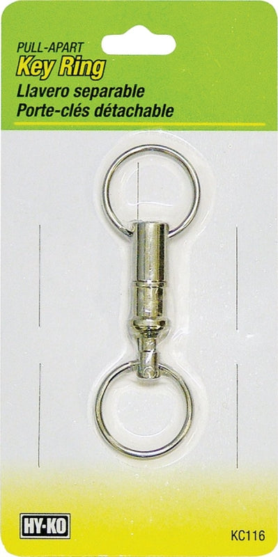 Hy-Ko KC116 Key Ring, 0.45 in L x 2-3/4 in W x 5-1/2 in H Dimensions, Pack of 5