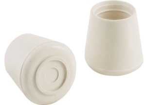 Shepherd Hardware 9117 Furniture Leg Tip, Round, Rubber, Off-White, 1/2 in Dia, Pack of 6