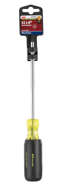 Ace No. 2 X 6 in. L Phillips Screwdriver 1 pc, Pack of 3
