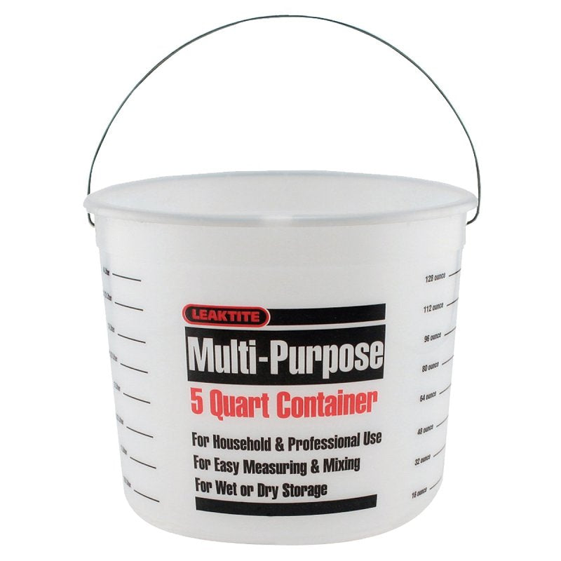 ENCORE Plastics 05166 Paint Container, For: Model 80900 Lid, 5 qt, Plastic, Clear, Pack of 24