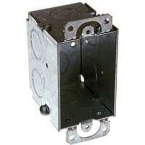 Raco 560 Switch Box, 1-Gang, 1-Outlet, 8-Knockout, 1/2 in Knockout, Steel, Gray, Galvanized, Thread Mounting