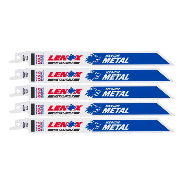 Lenox METALWOLF 8 in. Bi-Metal WAVE EDGE Reciprocating Saw Blade 18 TPI 5 pk